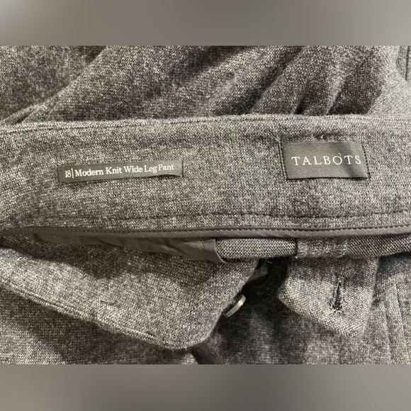 TALBOTS MODERN KNIT WIDE LEG PANTS in heathered gray - SIZE 18 - Picture 3 of 3